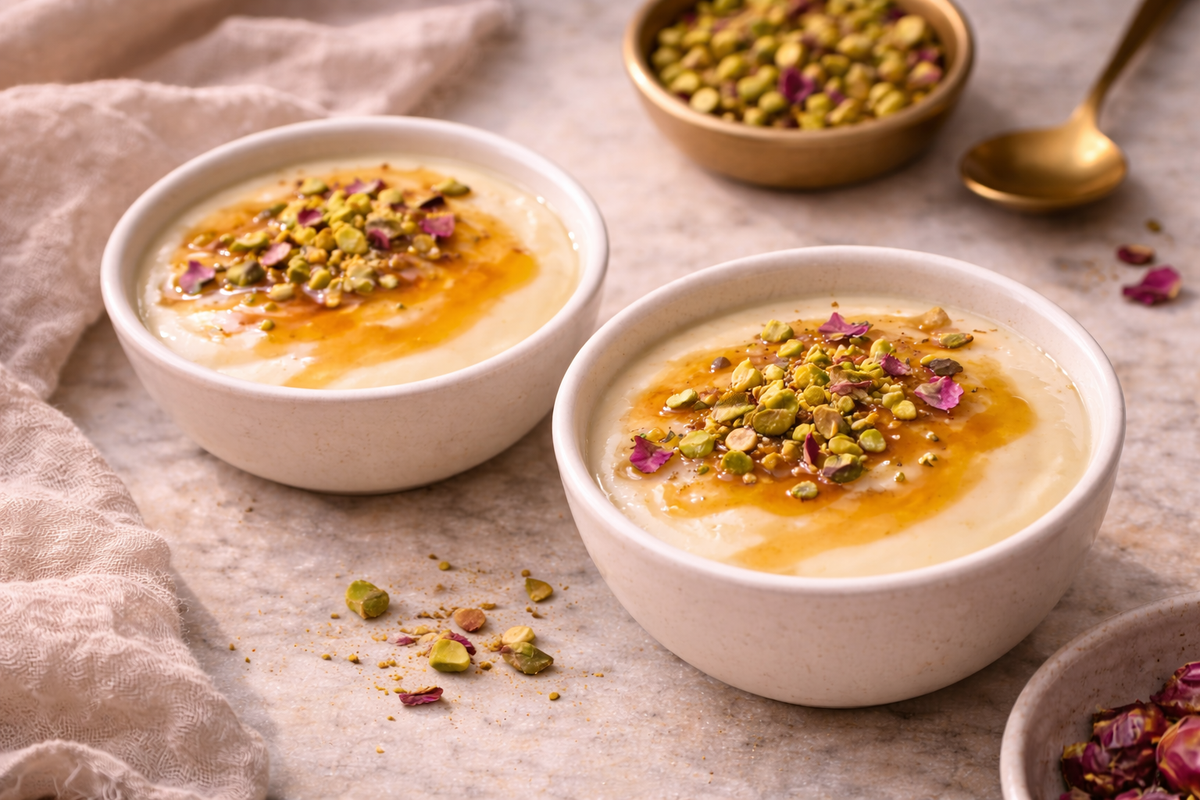 Golden Mohalabiya (Milk Pudding)