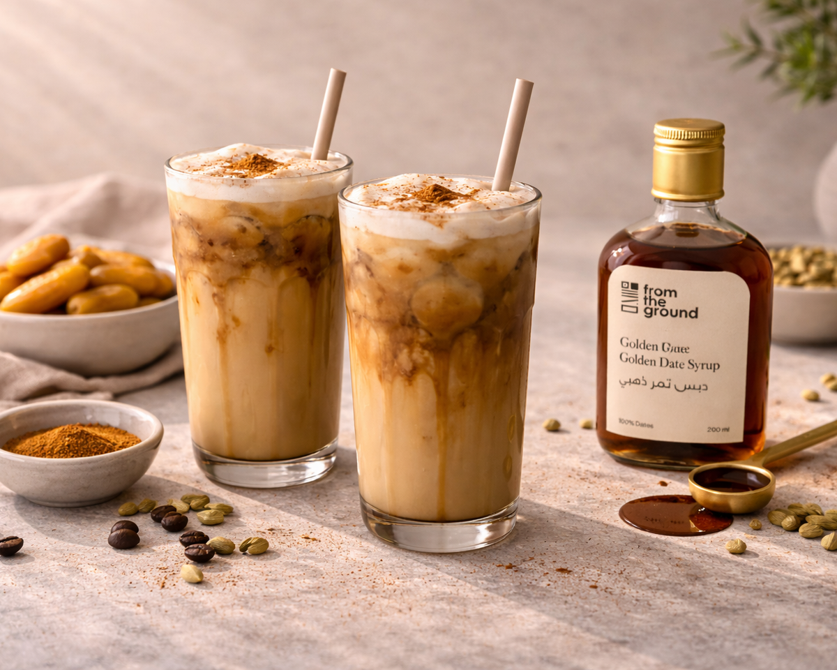 Iced Arabic Coffee with Golden Date Syrup
