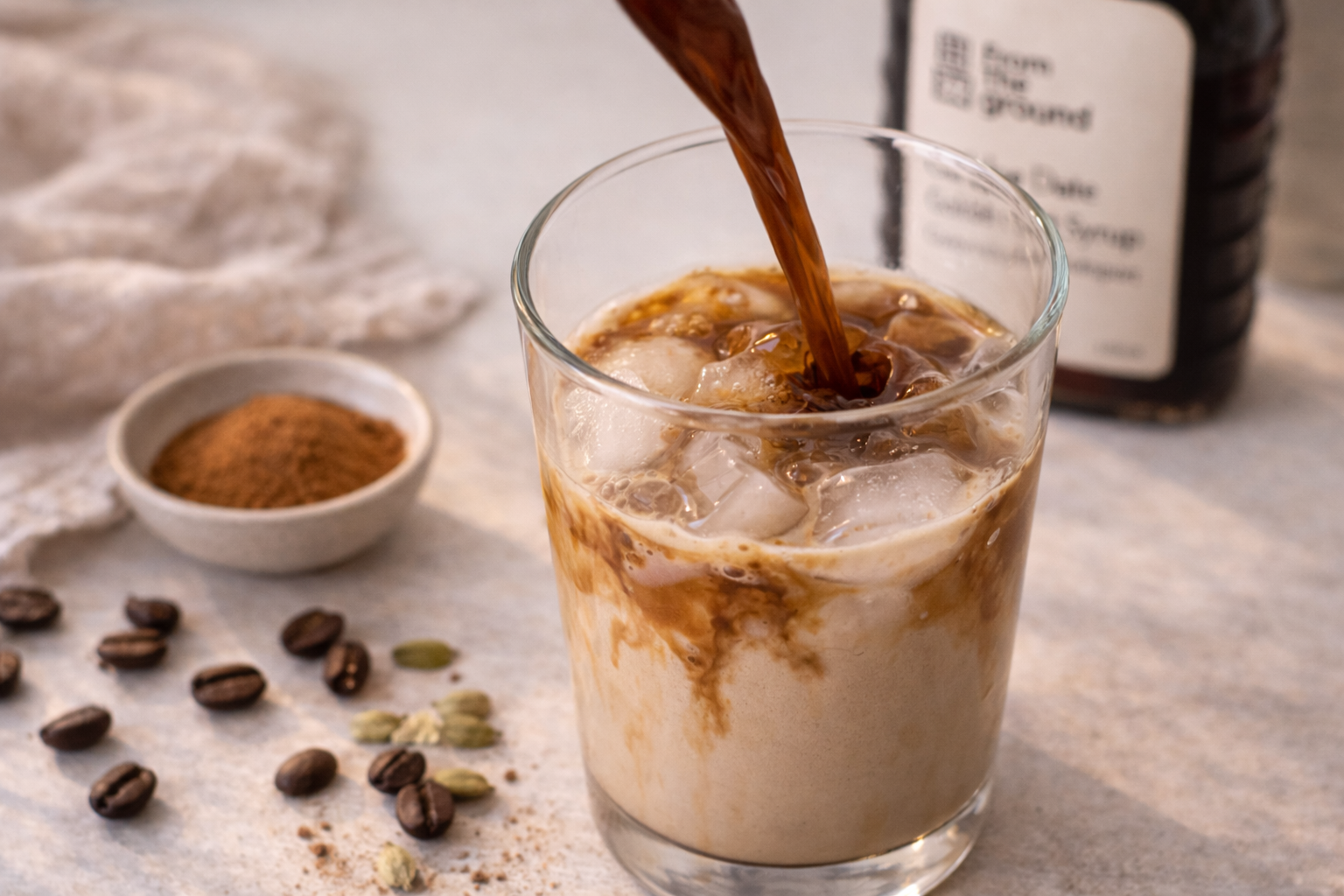 Iced Arabic Coffee with Golden Date Syrup
